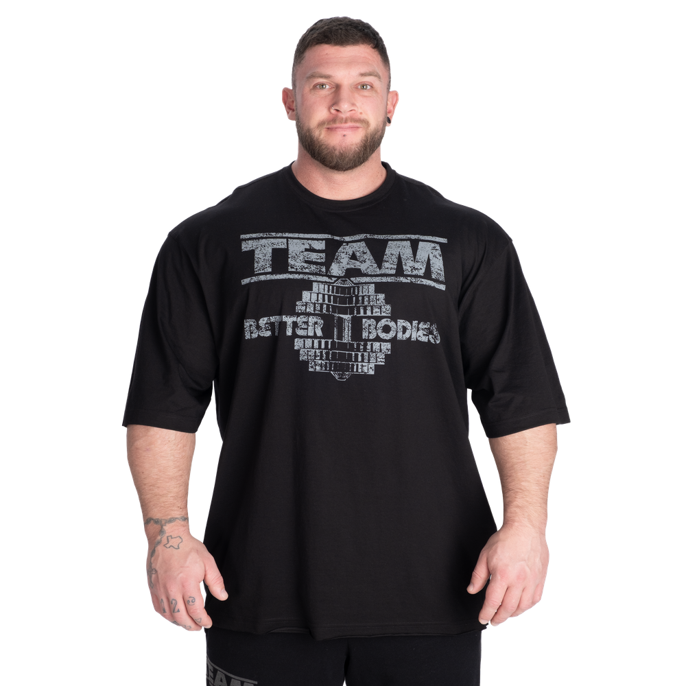 BETTER BODIES Team Pump Cover Iron Tee (Black/Grey)