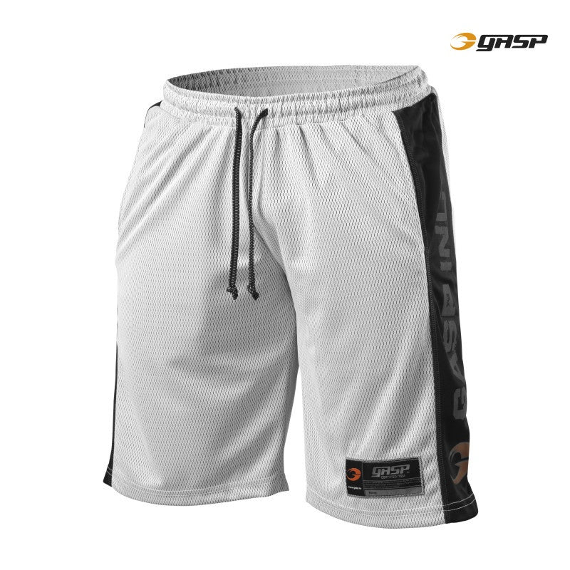 GASP NO1 MESH SHORTS (White/Black)