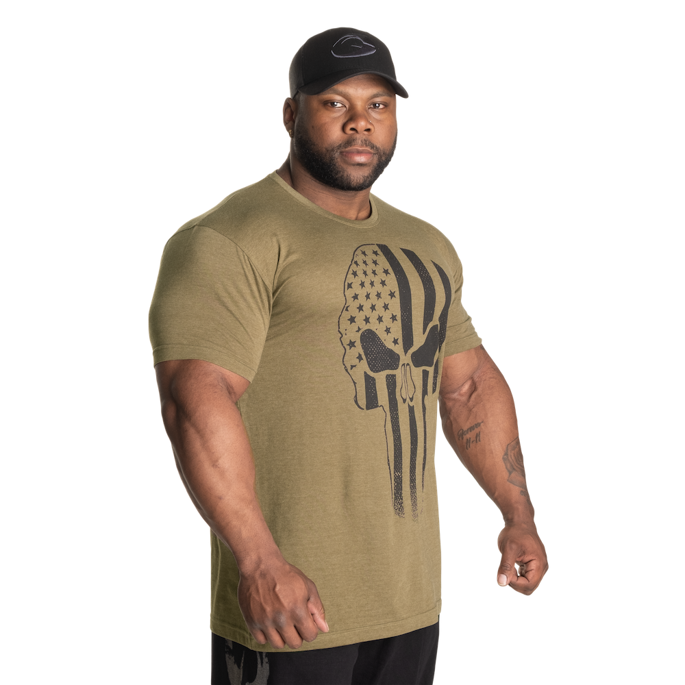 GASP SKULL STANDARD TEE (Army Green Melange )