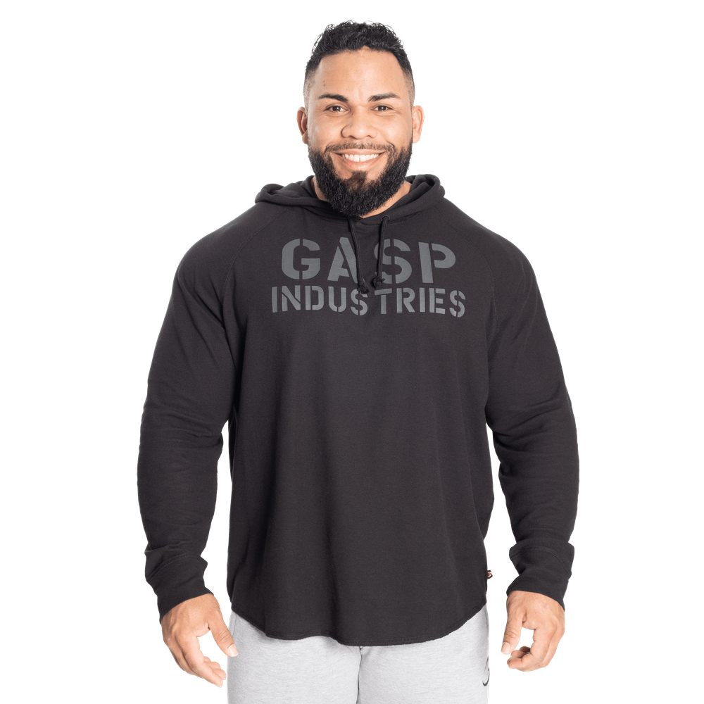 GASP LONGSLEEVE THERMAL HOODIE (Black/Black)