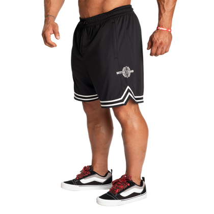 BETTER BODIES BASKETBALL SHORTS (Black/White) - ملابس رياضية