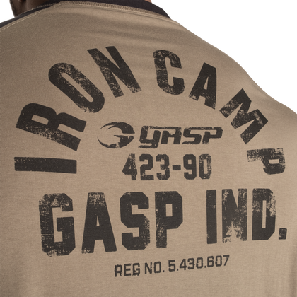 GASP Iron Camp Raglan LS (Washed Green / Black )