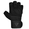 RDX L4 Open Finger Weightlifting Gym Gloves - Black