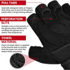RDX L4 Open Finger Weightlifting Gym Gloves - Black