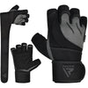 RDX L4 Open Finger Weightlifting Gym Gloves - Grey/Black