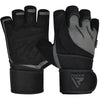 RDX L4 Open Finger Weightlifting Gym Gloves - Grey/Black