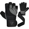 RDX L4 Open Finger Weightlifting Gym Gloves - Grey/Black