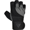RDX L4 Open Finger Weightlifting Gym Gloves - Grey/Black