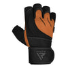RDX L4 Open Finger Weightlifting Gym Gloves - Tan/Black