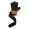 RDX L4 Open Finger Weightlifting Gym Gloves - Tan/Black