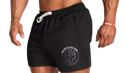 R1 MESH SHORTS (Black/White) - ملابس رياضية