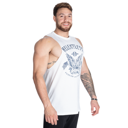 BETTER BODIES RELENTLESS CUT OUT TANK (White/Blue)