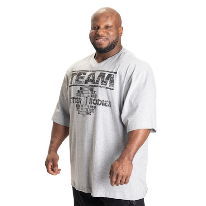 BETTER BODIES Team Pump Cover Iron Tee (Light Grey Melange)