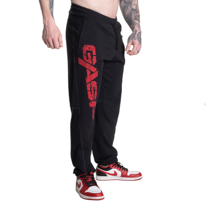 GASP VINTAGE SWEATPANTS (Black/Red)
