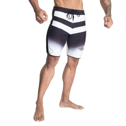 TAPERED BOARD SHORTS (Black/White) - ملابس رياضية