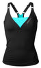 DEEP V SINGLET (Black/Aqua) - ملابس رياضية