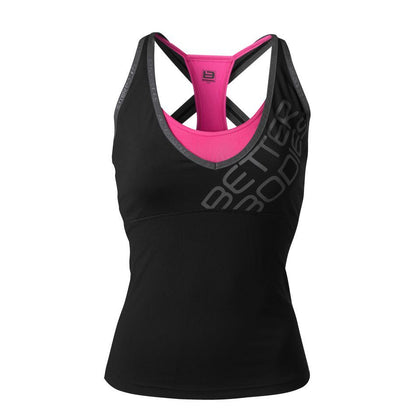 BETTER BODIES SUPPORT 2LAYER TOP (Black Pink)